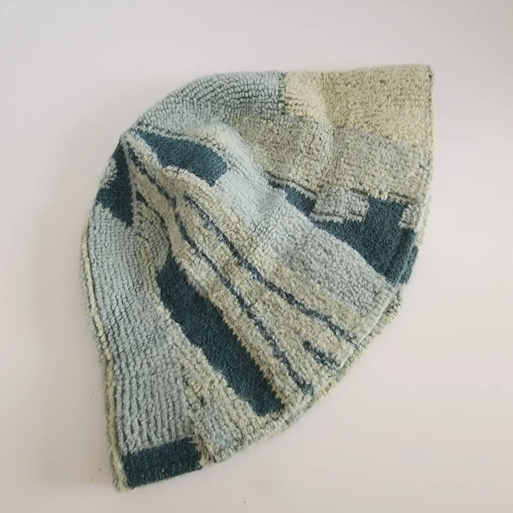 NEW Green Abstract Patterned Soft Fabric Bucket Hat